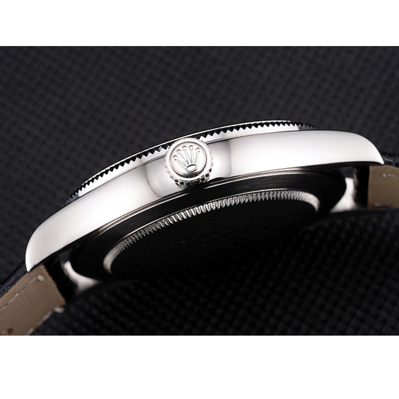 Aaa replica watch Datejust Strap Leather Case Stainless Swiss Rolex Dial Steel Black White 0801